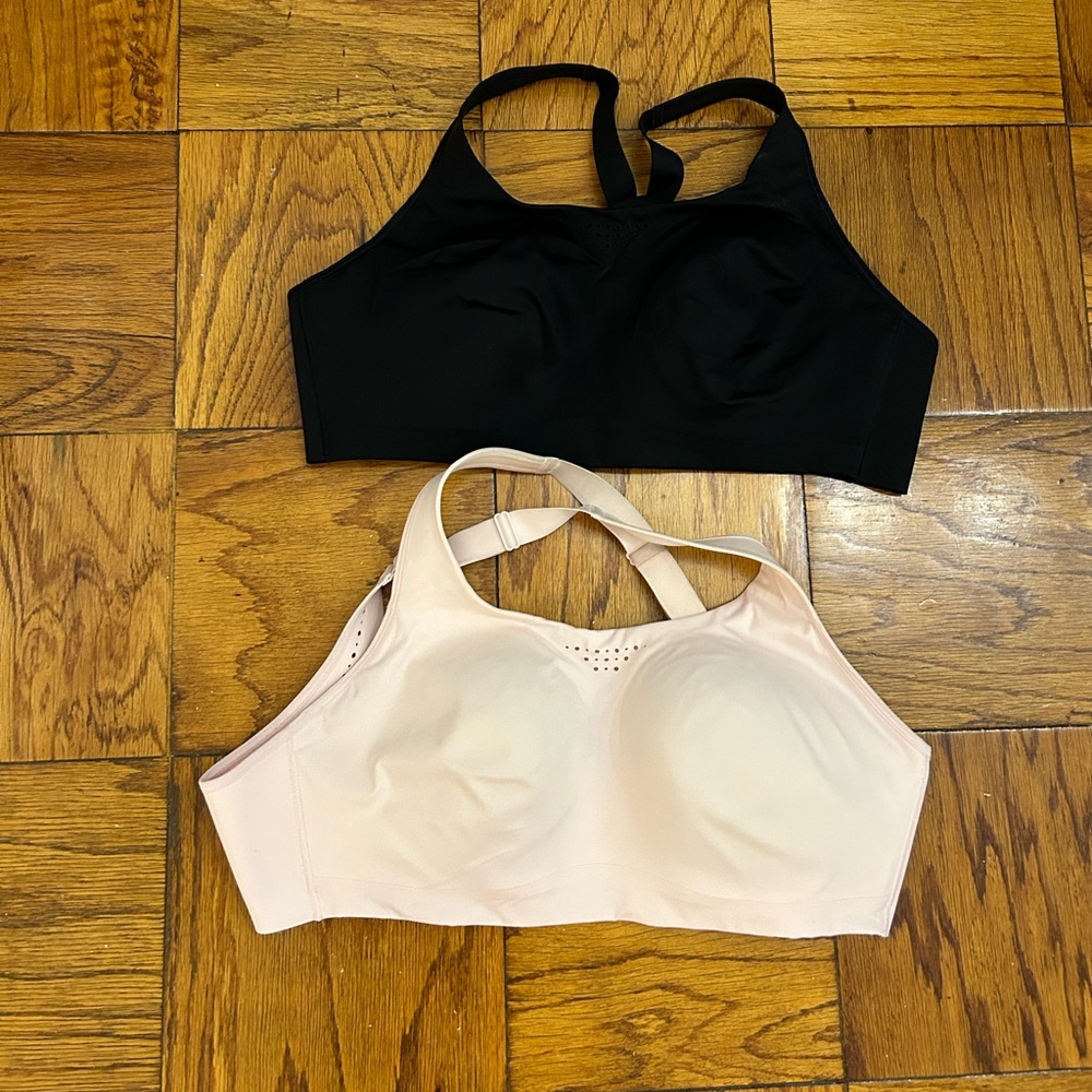 2 Athleta Black and Cream Sports Bras 38E